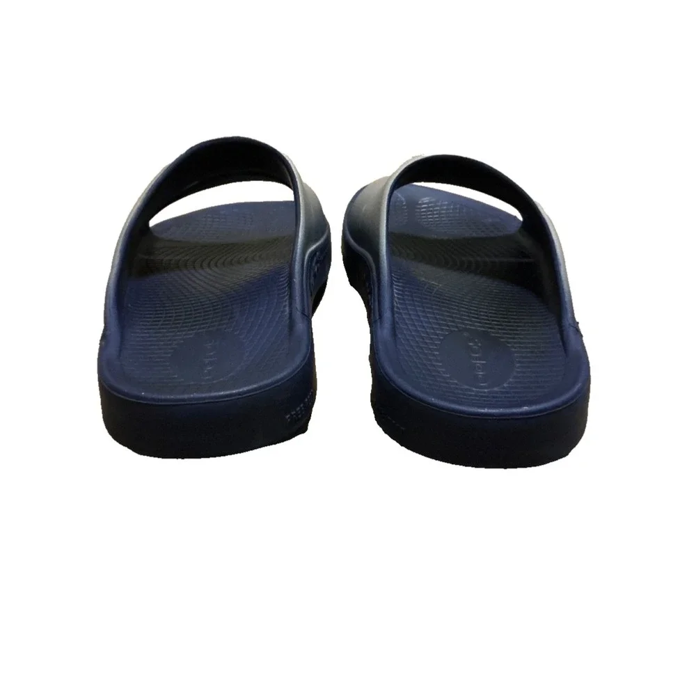 Oofos OOahh Sport Slide Sandal Navy Blue Slate Slip On Comfort Shoes Sz M8 W10